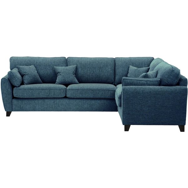 James Large Right Corner Sofa, teal, Leg colour: black