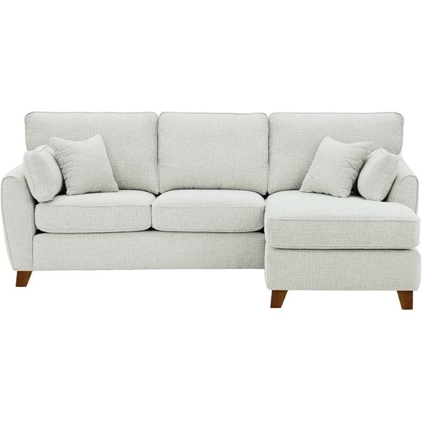 James Right Corner Sofa, chalk, Leg colour: dark oak