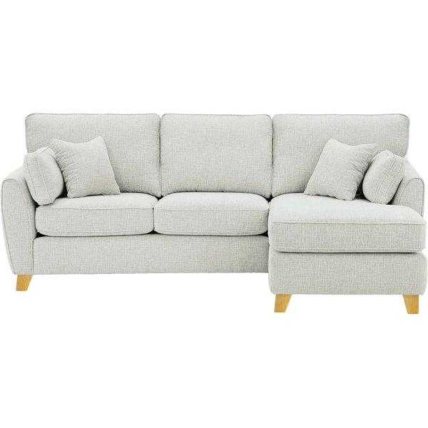 James Right Corner Sofa, chalk, Leg colour: like oak