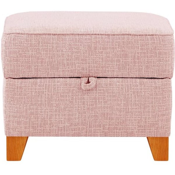 James Footstool with Storage, blush pink, Leg colour: aveo