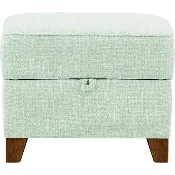 James Footstool with Storage, celadon, Leg colour: dark oak