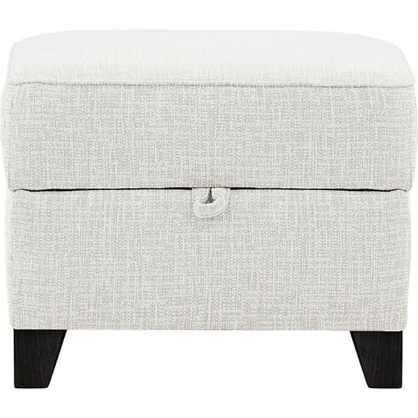 James Footstool with Storage, chalk, Leg colour: black