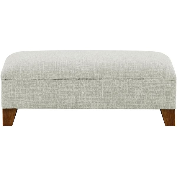 James Footstool, grey, Leg colour: dark oak