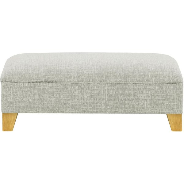 James Footstool, grey, Leg colour: like oak