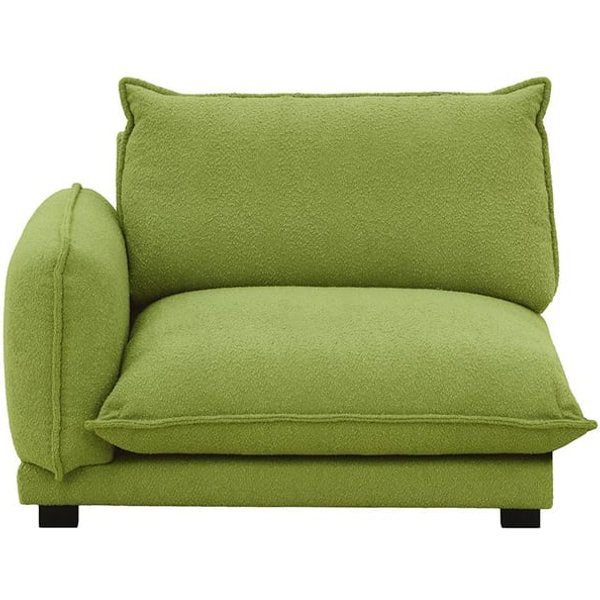 Bali 1,5-Seater Left Arm Modular Unit, boucle green