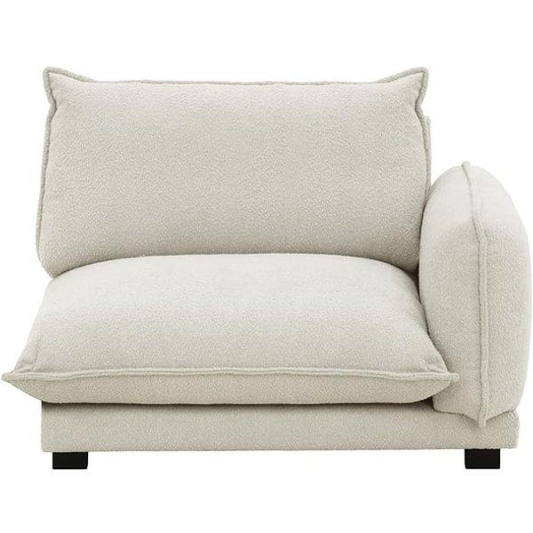 Bali 1,5-Seater Right Arm Modular Unit, boucle light grey