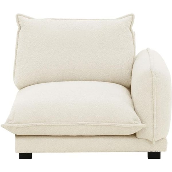 Bali Single Seat Right Arm Modular Unit, boucle white