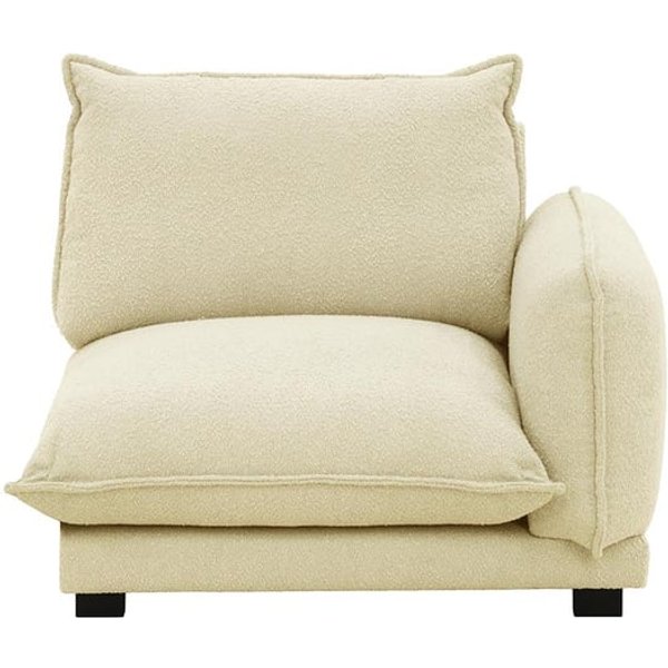 Bali Single Seat Right Arm Modular Unit, boucle cream