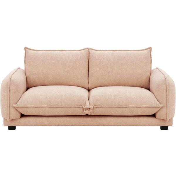 Bali 2 Seater Sofa, boucle pink