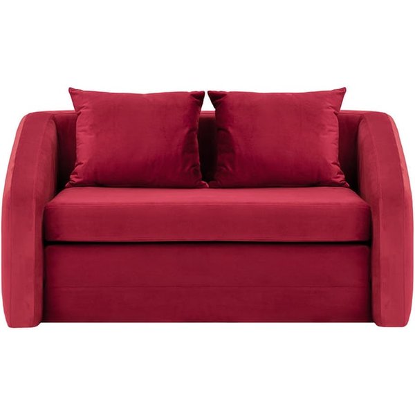 Alma 2 Seater Sofa Bed, dark red