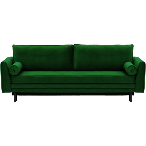 Boris Sofa Bed with Storage, dark green, Leg colour: black