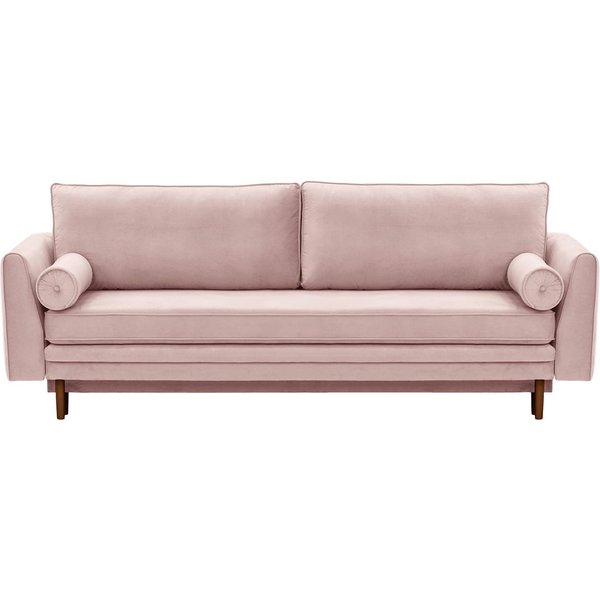 Boris Sofa Bed with Storage, lilac, Leg colour: dark oak