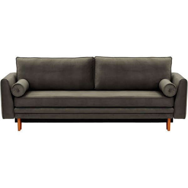 Boris Sofa Bed with Storage, graphite, Leg colour: aveo