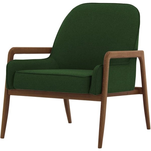 Turin Chair, dark green, Leg colour: dark oak
