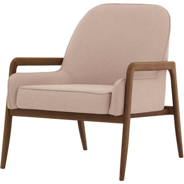 Turin Chair, pastel pink, Leg colour: dark oak