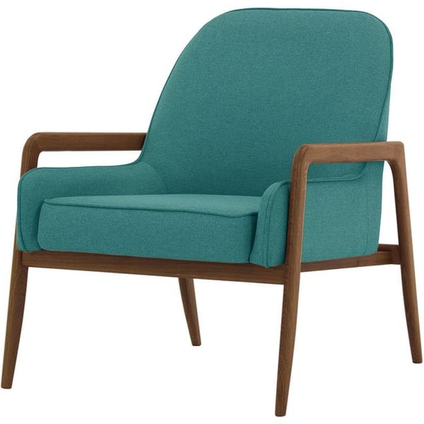 Turin Chair, turquoise, Leg colour: dark oak