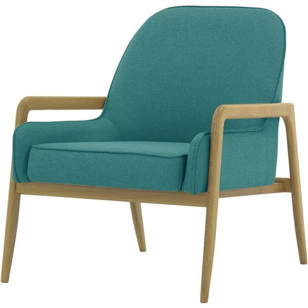 Turin Chair, turquoise, Leg colour: wax black