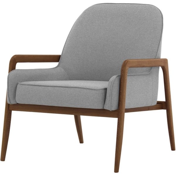 Turin Chair, light grey, Leg colour: dark oak