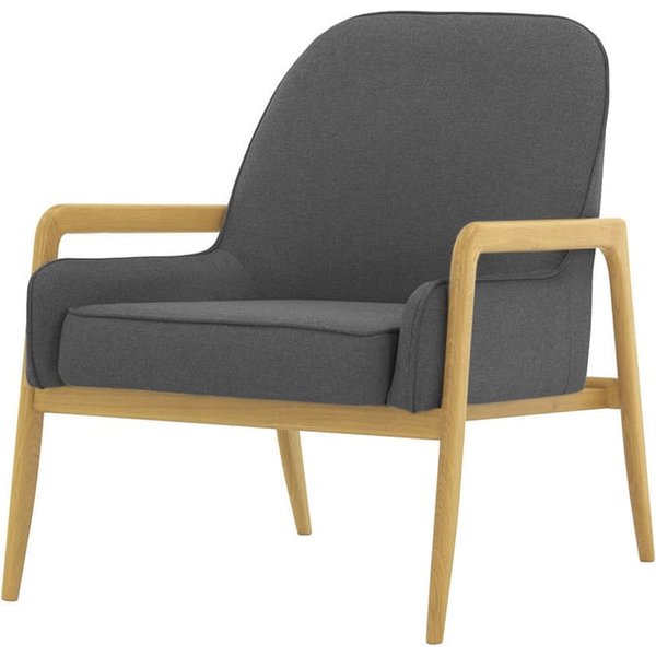 Turin Chair, dark grey, Leg colour: like oak