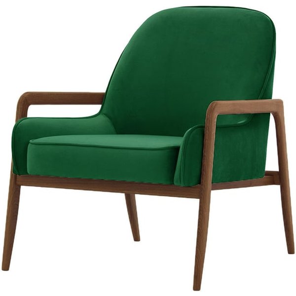Turin Chair, dark green, Leg colour: dark oak