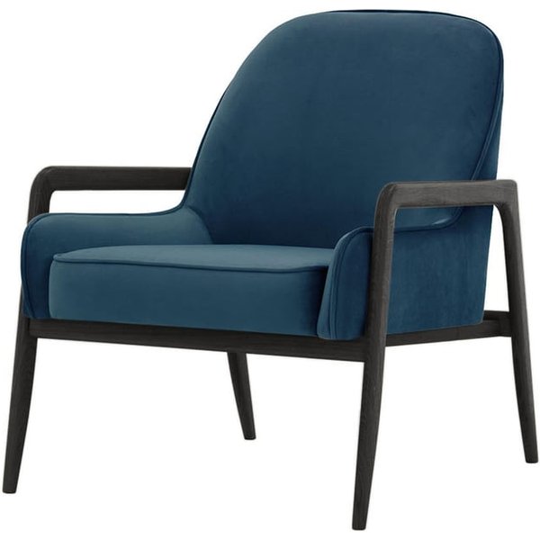 Turin Chair, blue, Leg colour: black