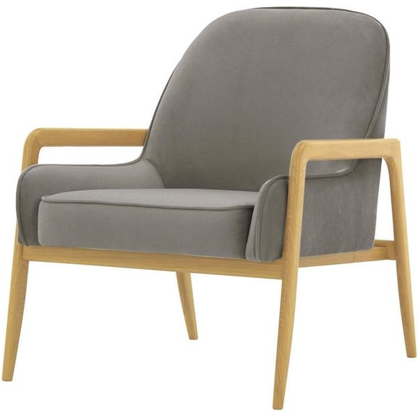Turin Chair, grey, Leg colour: like oak
