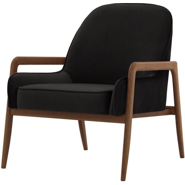 Turin Chair, black, Leg colour: dark oak