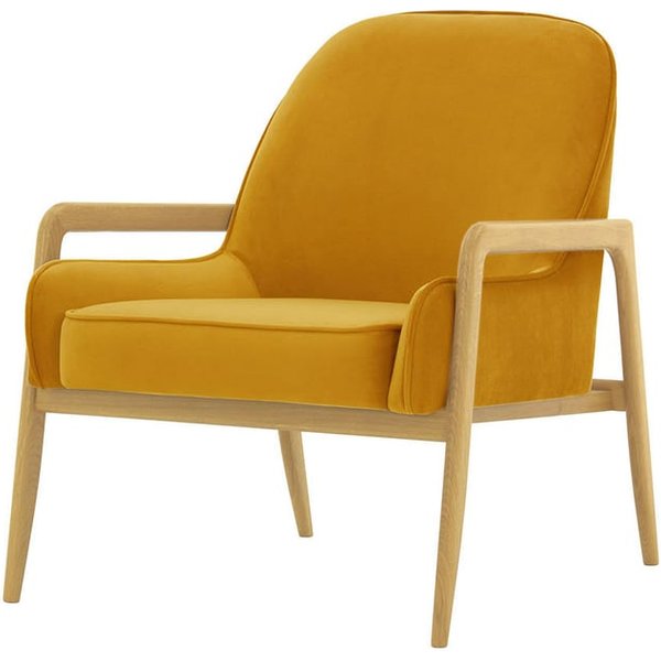 Turin Chair, mustard, Leg colour: like oak