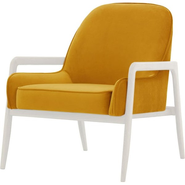 Turin Chair, mustard, Leg colour: white