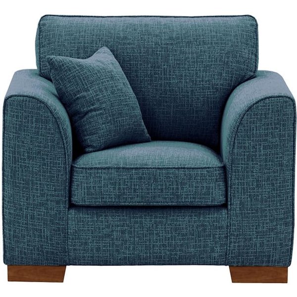 Avos Armchair, teal, Leg colour: dark oak