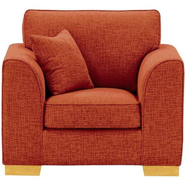 Avos Armchair, burnt orange, Leg colour: like oak