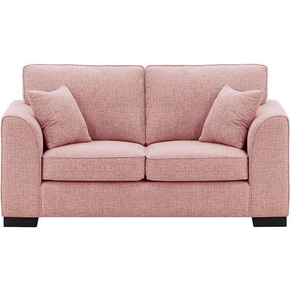 Avos 2 Seater Sofa, blush pink, Leg colour: black