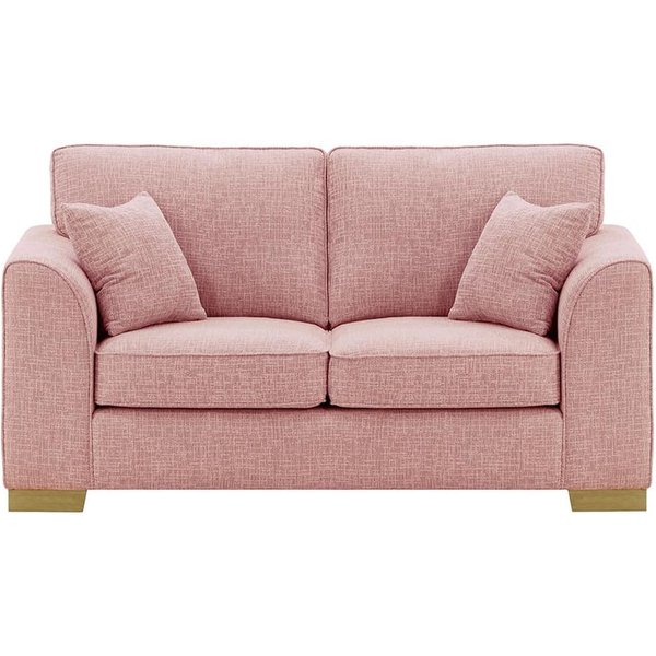 Avos 2 Seater Sofa, blush pink, Leg colour: wax black
