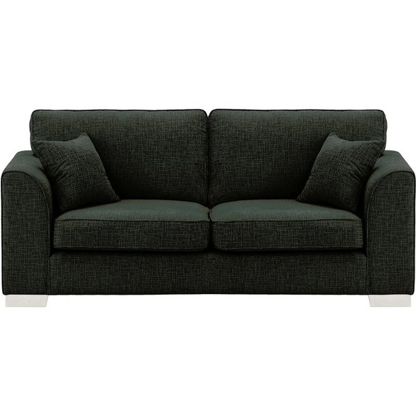 Avos 3 Seater Sofa, charcoal, Leg colour: white