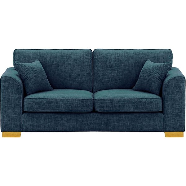 Avos 3 Seater Sofa, teal, Leg colour: like oak