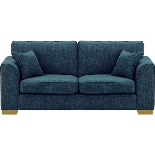 Avos 3 Seater Sofa, teal, Leg colour: wax black