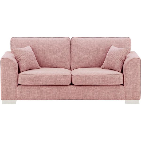 Avos 3 Seater Sofa, blush pink, Leg colour: white