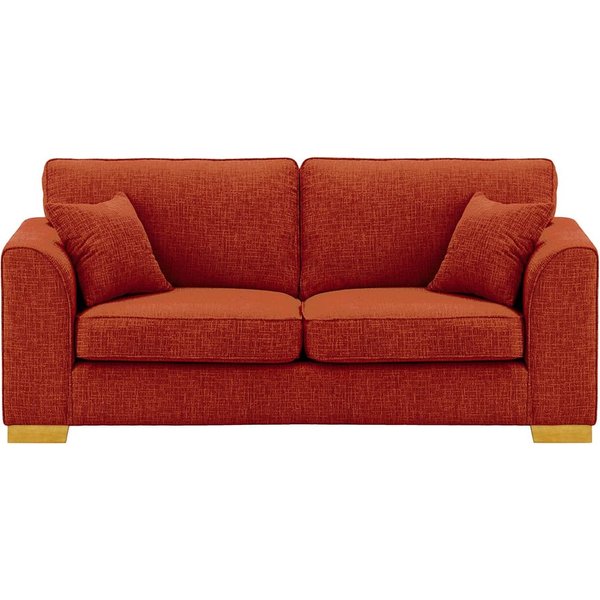 Avos 3 Seater Sofa, burnt orange, Leg colour: like oak