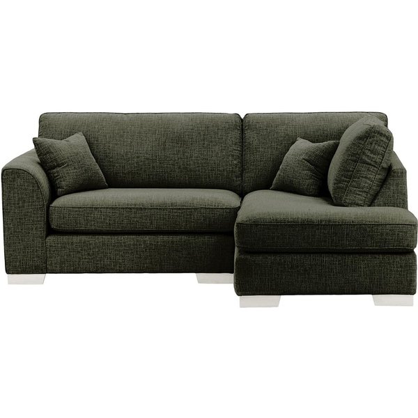 Avos Right Hand Corner Sofa, mid grey, Leg colour: white