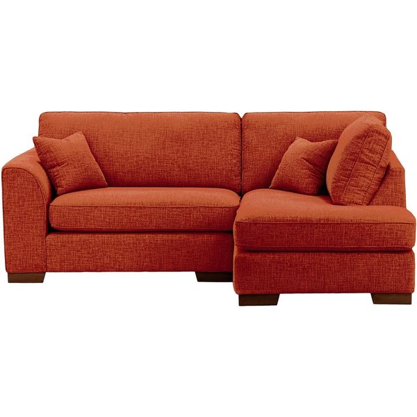 Avos Right Hand Corner Sofa, burnt orange, Leg colour: dark oak