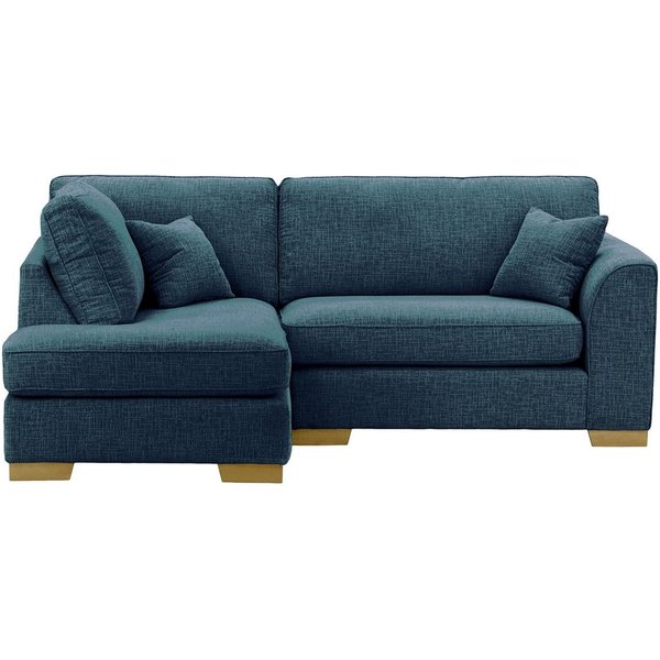 Avos Left Hand Corner Sofa, teal, Leg colour: wax black