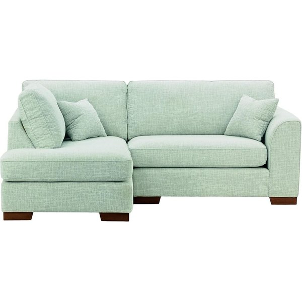 Avos Left Hand Corner Sofa, celadon, Leg colour: dark oak