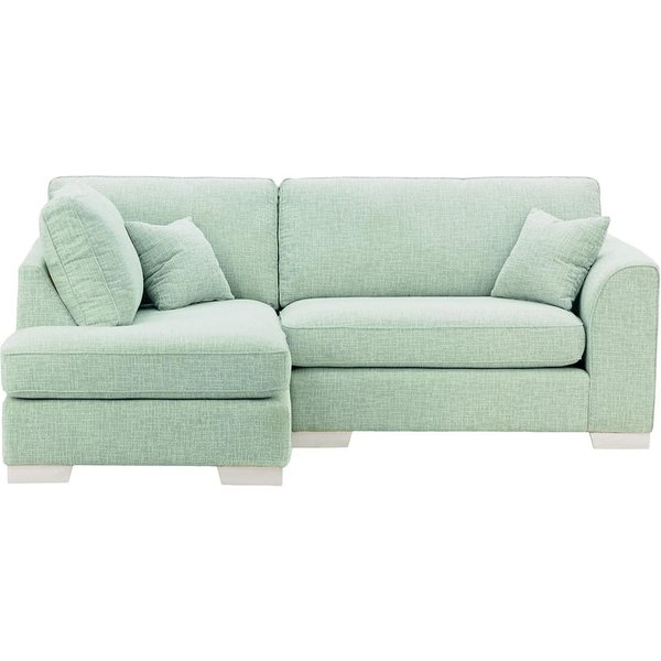 Avos Left Hand Corner Sofa, celadon, Leg colour: white