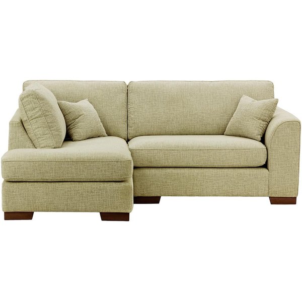 Avos Left Hand Corner Sofa, taupe, Leg colour: dark oak