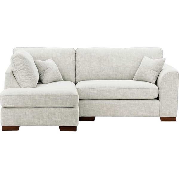 Avos Left Hand Corner Sofa, chalk, Leg colour: dark oak