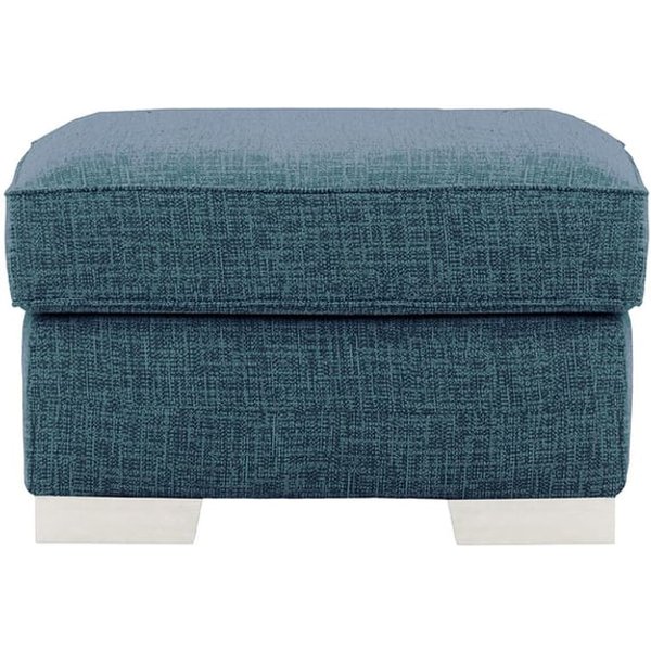 Avos Footstool, teal, Leg colour: white