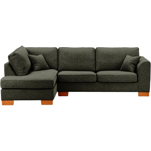 Avos Left Hand Corner Sofa Bed, mid grey, Leg colour: aveo