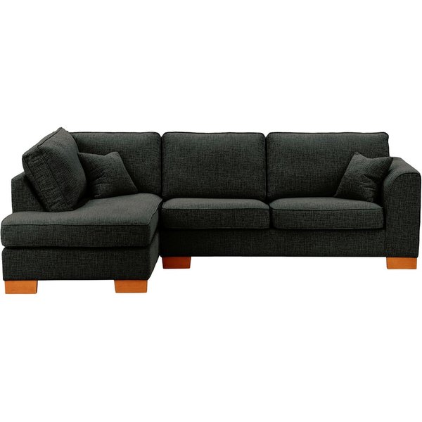 Avos Large Left Hand Corner Sofa, charcoal, Leg colour: aveo