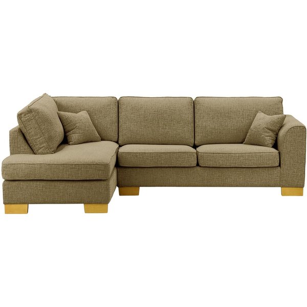Avos Large Left Hand Corner Sofa, brown, Leg colour: like oak
