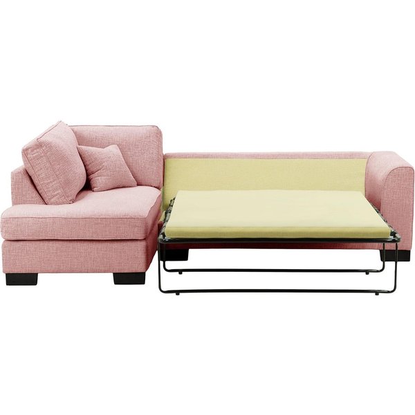Avos Large Left Hand Corner Sofa, blush pink, Leg colour: black